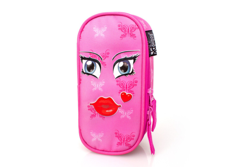 Delbag - Etui Ovaal - Gezicht Kus - Roze - 21 cm Delbag - Etui Ovaal - Gezicht Kus - Roze - 21 cm