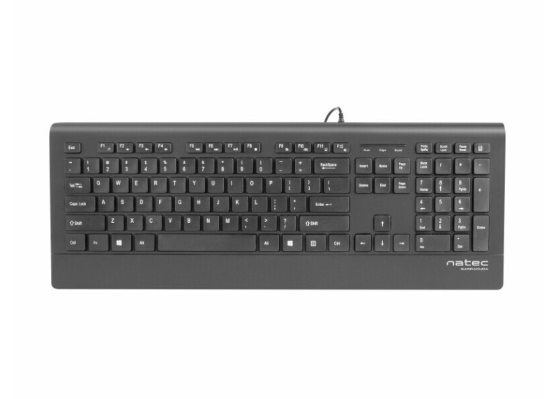 Natec Barracuda - Toetsenbord - Slim Design - USB - US Layout - Zwart