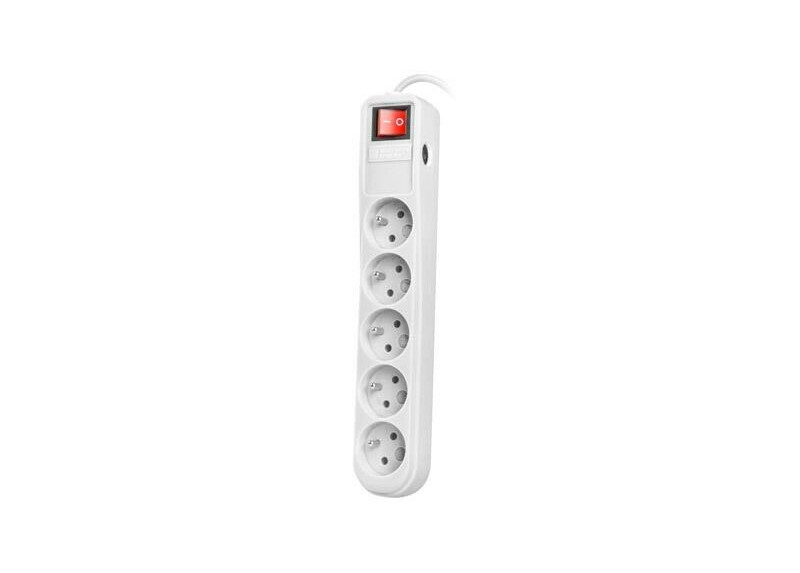 Natec Extreme Media - Stekkerdoos - 5 stopcontacten - overspanningsbeveiliging - 3m - Wit Natec Extreme Media - Stekkerdoos - 5 stopcontacten - overspanningsbeveiliging - 3m - Wit