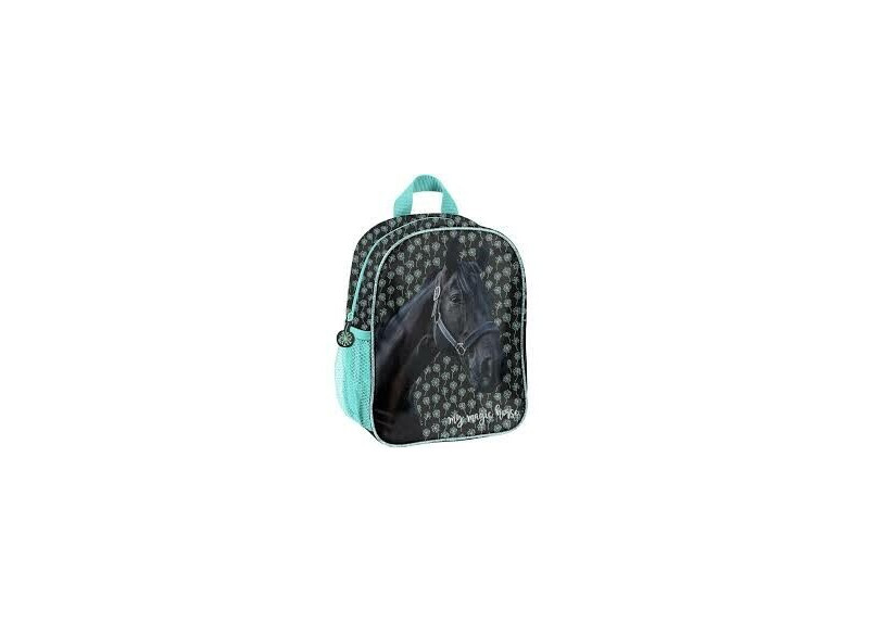 Paarden Rugzak - 28 cm hoog - Zwart en Blauw Paarden Rugzak - 28 cm hoog - Zwart en Blauw
