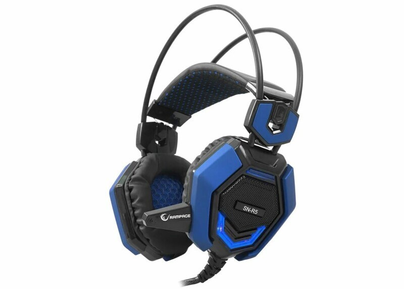 Rampage SN-R5 X-Core Gaming headset zwart met blauw Rampage SN-R5 X-Core Gaming headset zwart met blauw