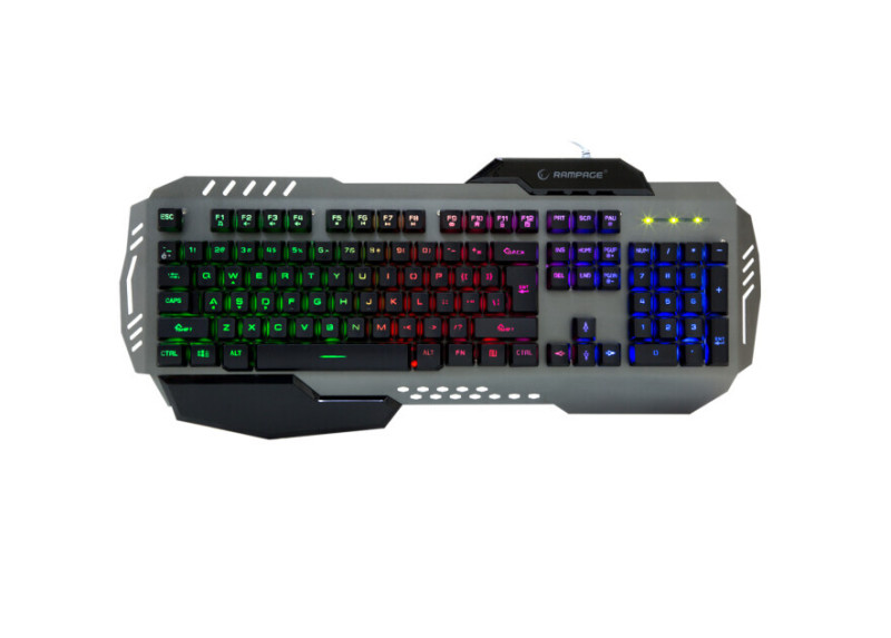 Rampage Gaming Toetsenbord KB-R79 - Rainbow Verlichting - Metalen behuizing - US Layout Rampage Gaming Toetsenbord KB-R79 - Rainbow Verlichting - Metalen behuizing - US Layout