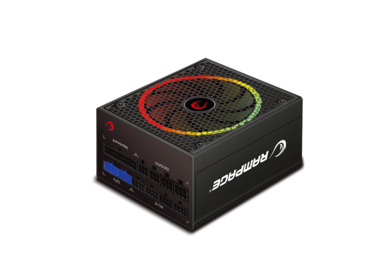Rampage RGB-550 Power Supply - Modulair - 80 Plus Gold Certificaat - RGB LED Rampage RGB-550 Power Supply - Modulair - 80 Plus Gold Certificaat - RGB LED