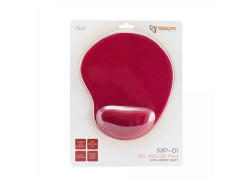 Sbox Muismat met ergonomische polsondersteuning MP-01 Rood