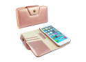 Alston Craig - Echt leren dames streep magnetisch telefoon hoesje voor Apple Iphone 8 - Rose goud