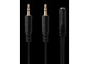 Output 3,5 tot 4 pin male voor mic & audio - PC Headset
