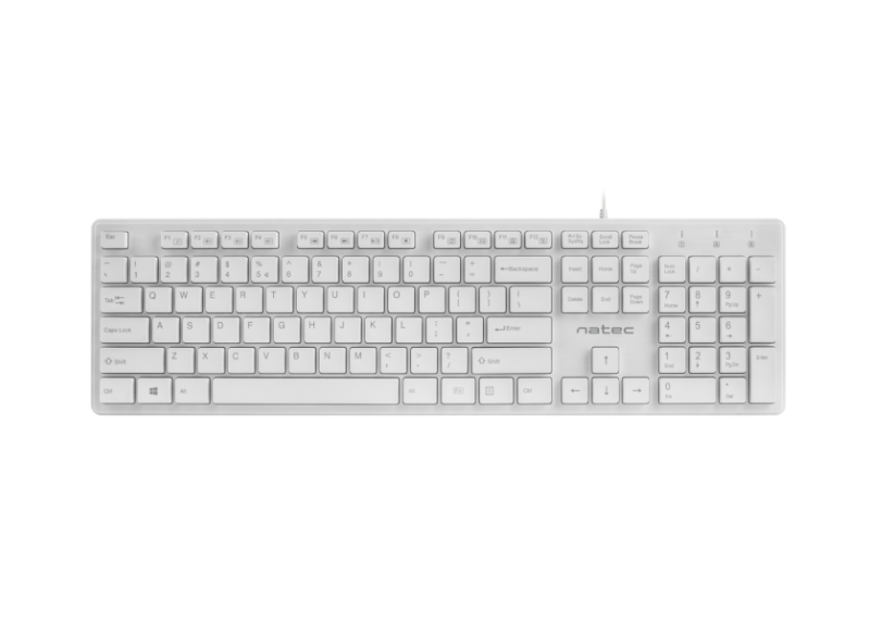 Natec Discus slim compact toetsenbord US Layout - Wit Natec Discus slim compact toetsenbord US Layout - Wit