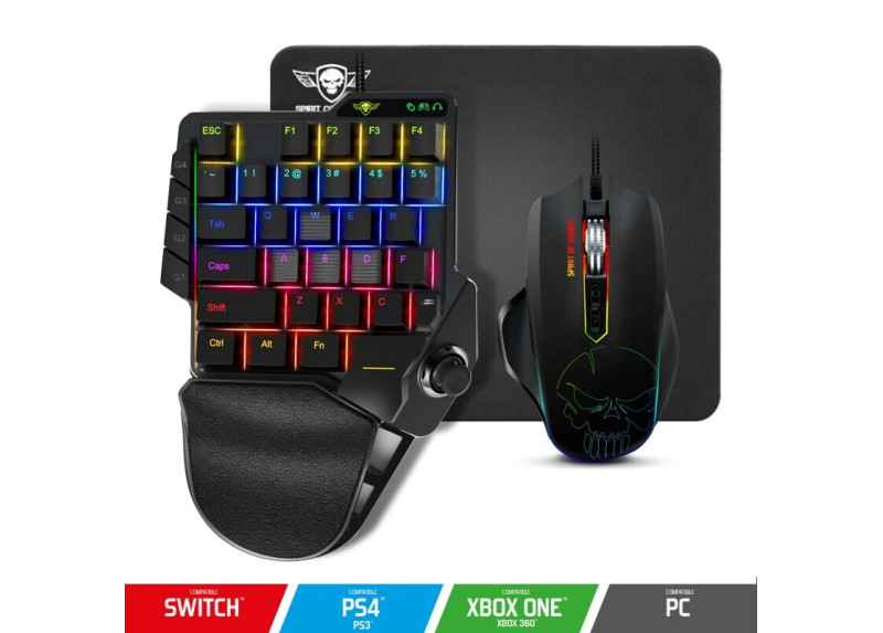 Spirit of Gamer XPERT-G900 3 in 1 RGB combo keypad muis en muismat voor PS4/Xboxone/Switch/PC Zwart Spirit of Gamer XPERT-G900 3 in 1 RGB combo keypad muis en muismat voor PS4/Xboxone/Switch/PC Zwart