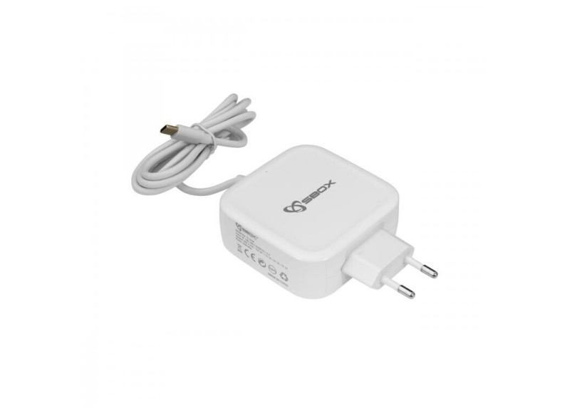 Sbox Type C oplader 65W met snellaadfunctie Sbox Type C oplader 65W met snellaadfunctie