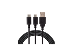 Under Control Playstation 5 Dualsense controller dubbele Oplaadkabel 2,5 meter USB naar USB C - Zwart