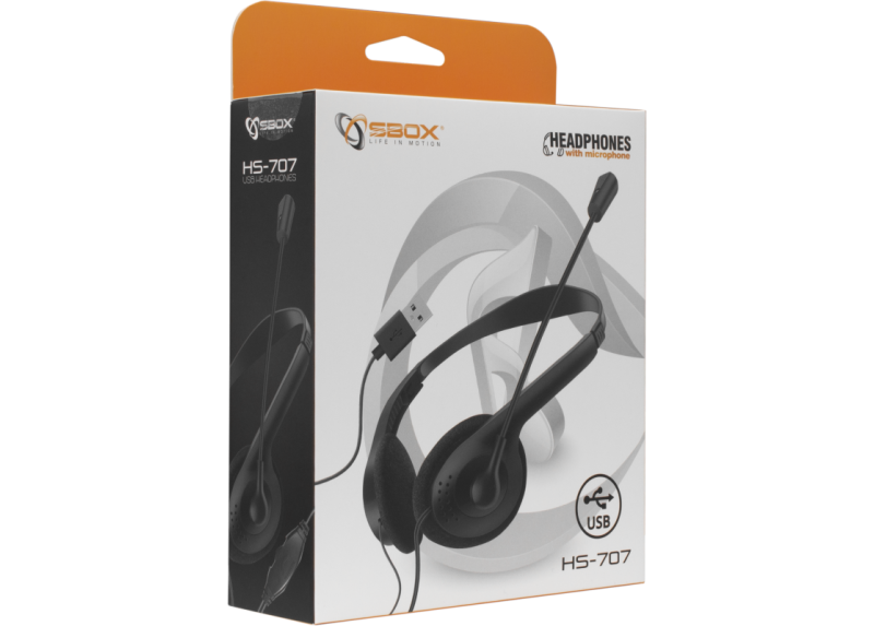 Sbox PC headset HS-707 met USB aansluiting Sbox PC headset HS-707 met USB aansluiting