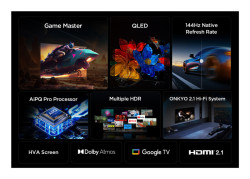 TCL 65P8K 65" | Ultra HD 4K QLED Smart TV (2025) | Google TV + Wifi | Dolby Vision & HDR10 | Quantum Dot Technologie | 120Hz
