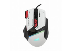 Baracuda MANTA RGB | Bekabelde Gaming Muis | Rechtshandig | USB-A | 12800 DPI | Wit