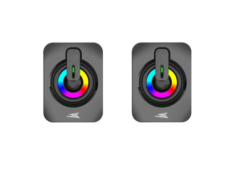 Baracuda SEASHELL Rainbow | 2.0 Stereo Luidsprekerset USB | 2x3000mW | Zwart