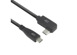 ACT USB 3.0 10Gbps 60W USB Type-C® (recht) naar USB Type-C® (haaks links/rechts) kabel, 0,5 meter