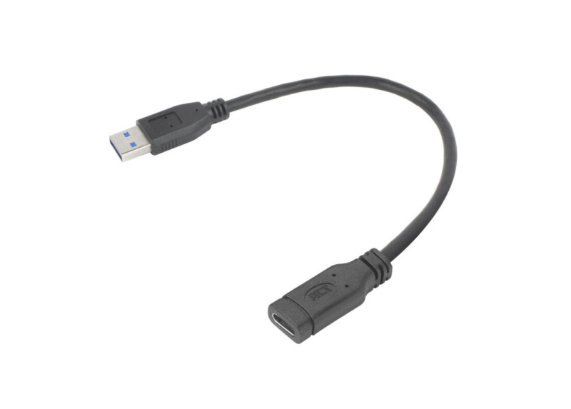ACT USB Type-A male naar USB Type-C® female adapterkabel 0,2m ACT USB Type-A male naar USB Type-C® female adapterkabel 0,2m