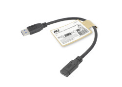 ACT USB Type-A male naar USB Type-C® female adapterkabel 0,2m