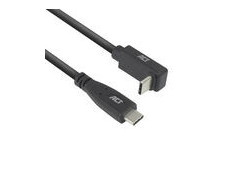 ACT USB 3.0 10Gbps 60W USB Type-C® (recht) naar USB Type-C® (haaks boven/beneden) kabel, 0,5 meter