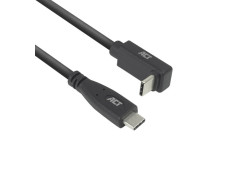 ACT USB 3.0 10Gbps 60W USB Type-C® (recht) naar USB Type-C® (haaks boven/beneden) kabel, 2 meter