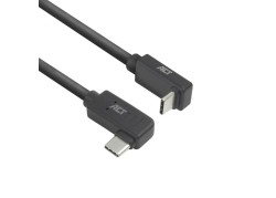 ACT USB 3.0 10Gbps 60W USB Type-C® (haaks links/rechts) naar USB Type-C® (haaks boven/beneden) kabel, 2 meter