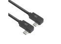 ACT USB 3.0 10Gbps 60W USB Type-C® (haaks links/rechts) naar USB Type-C® (haaks links/rechts) kabel, 0,5 meter