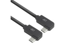 ACT USB 3.0 10Gbps 60W USB Type-C® (haaks links/rechts) naar USB Type-C® (haaks links/rechts) kabel, 0,5 meter