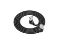ACT Zwarte 0,5 meter U/FTP CAT6A LSZH Slimline patchkabel met RJ45 connectoren 90° haaks beneden naar 90° haaks beneden