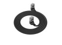 ACT Zwarte 0,25 meter U/FTP CAT6A LSZH Slimline patchkabel met RJ45 connectoren 90° haaks boven naar 90° haaks boven