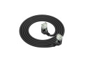 ACT Zwarte 0,5 meter U/UTP CAT6A LSZH Slimline patchkabel met RJ45 connectoren 90° haaks beneden naar 90° haaks beneden