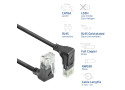 ACT Zwarte 0,5 meter U/UTP CAT6A LSZH Slimline patchkabel met RJ45 connectoren 90° haaks beneden naar 90° haaks boven