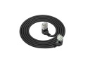ACT Zwarte 2 meter U/UTP CAT6A LSZH Slimline patchkabel met RJ45 connectoren 90° haaks beneden naar 90° haaks boven