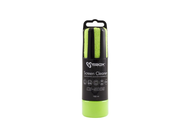 SBOX Schermreiniger CS-5005 | 150 ml | Met Microvezeldoekje | Groen