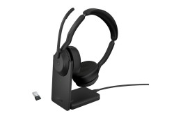 Jabra Evolve2 55 MS Stereo | Bluetooth & USB-A Headset | Met Oplaadhouder | Zwart | Voor Kantoor & Callcenter