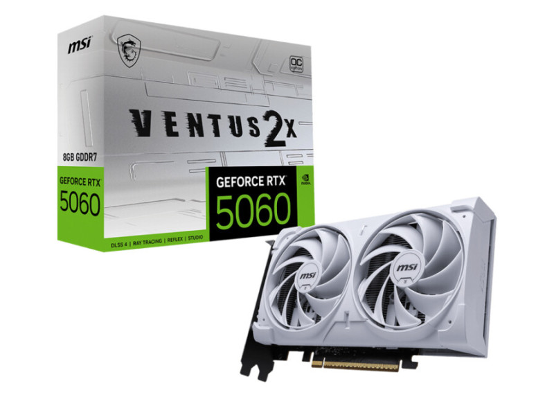 MSI GeForce RTX 5060 VENTUS 2X OC WHITE | 8GB GDDR7 | DLSS 4 | Videokaart | Nvidia GPU