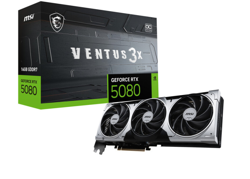 MSI GeForce RTX 5080 VENTUS 3X OC PLUS | 16GB GDDR7 | DLSS 4 | Videokaart | Nvidia GPU