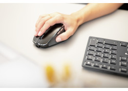 CHERRY DW 9500 SLIM toetsenbord Inclusief muis RF-draadloos + Bluetooth QWERTY Engels Zwart, Grijs