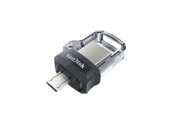 SanDisk Ultra Dual m3.0 USB flash drive 32 GB USB Type-A / Micro-USB 3.2 Gen 1 (3.1 Gen 1) Zwart, Zilver, Transparant