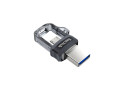SanDisk Ultra Dual m3.0 USB flash drive 128 GB USB Type-A / Micro-USB 3.2 Gen 1 (3.1 Gen 1) Zwart, Zilver, Transparant