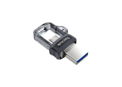 SanDisk Ultra Dual m3.0 USB flash drive 128 GB USB Type-A / Micro-USB 3.2 Gen 1 (3.1 Gen 1) Zwart, Zilver, Transparant