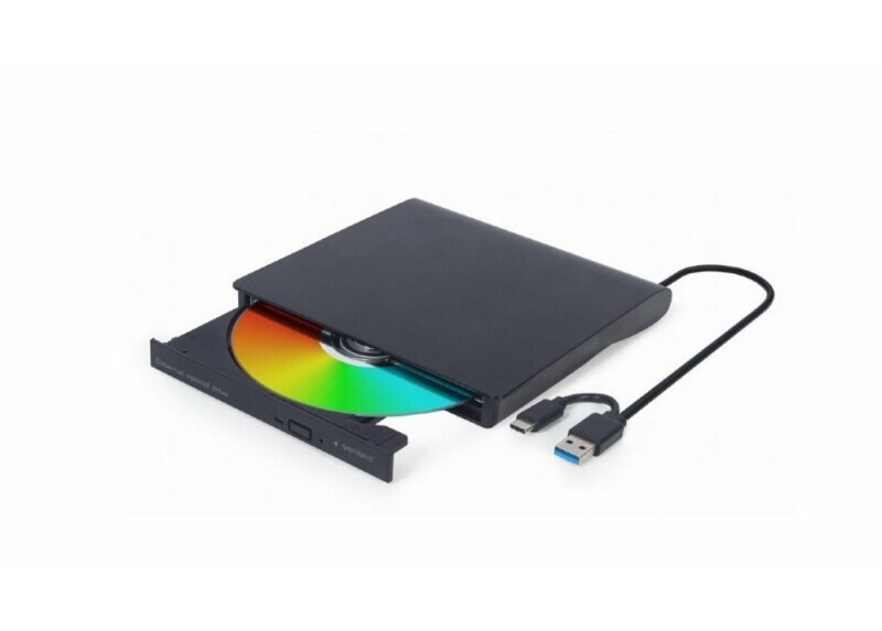 Gembird DVD-USB-03 | Externe CD/DVD Brander & Speler | USB & USB-C | Compact ontwerp | Zwart