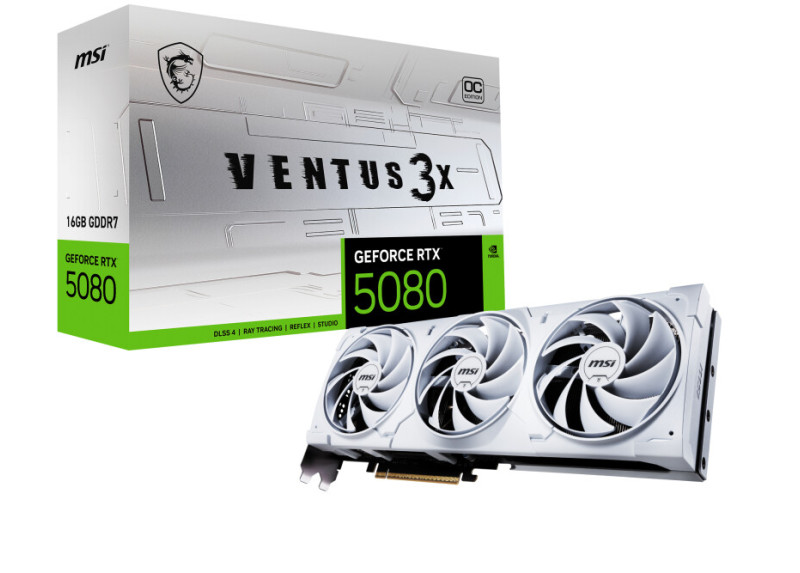 5080 MSI RTX 16G VENTUS 3X OC WHITE 16GB/3xDP/HDMI - wit 5080 MSI RTX 16G VENTUS 3X OC WHITE 16GB/3xDP/HDMI - wit
