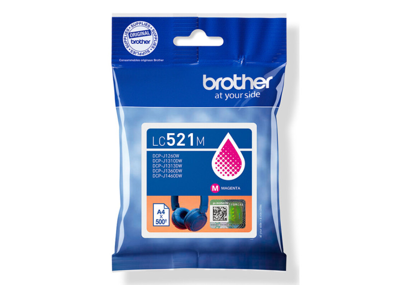 Brother LC-521M Magenta 500 pagina&#039;s (Origineel)