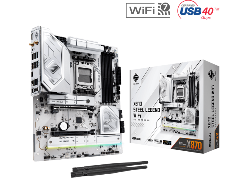 ASRock AM5 X870 Steel Legend WiFi - DDR5/3xM.2/HDMI/USB-C