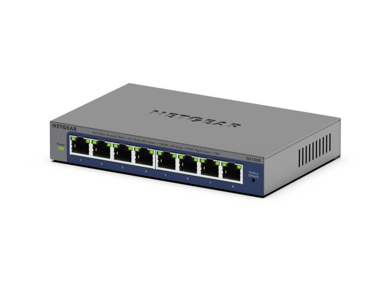 Netgear 8 Poort ProSafe GS108Ev4 1Gbps Netgear 8 Poort ProSafe GS108Ev4 1Gbps