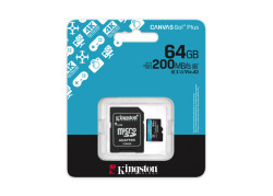 SDXC Card Micro 64GB Kingston U3 V30 A2 Canvas Go! Plus