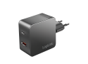 Lader 230V 1xUSB-C 45W+1xUSB-A 20W LogiLink Zwart