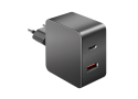 Lader 230V 1xUSB-C 45W+1xUSB-A 20W LogiLink Zwart