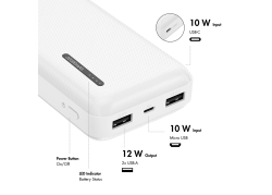 Power Bank 20000mAh LogiLink 2x USB-A Wit
