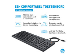 KB HP 150 Zwart bedraad Retail