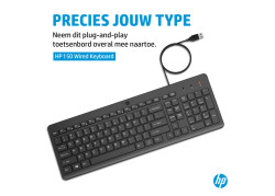 KB HP 150 Zwart bedraad Retail